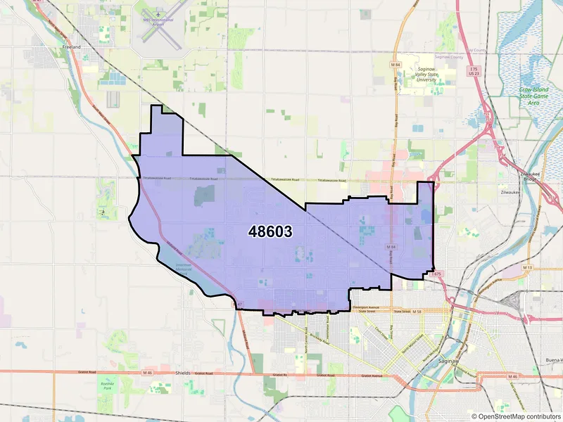 Map of ZIP Code 48603 — Saginaw, MI