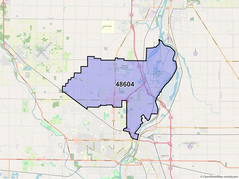 Map of ZIP Code 48604 — Saginaw, MI
