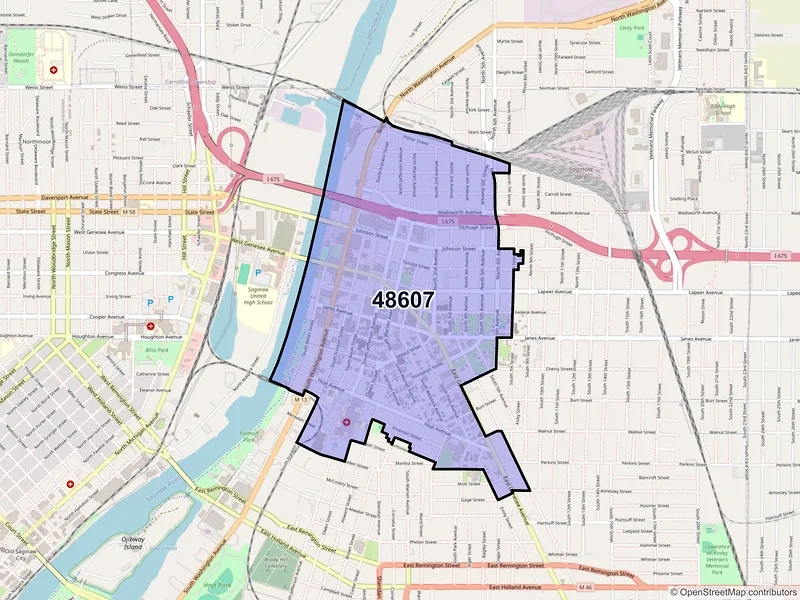 Map of ZIP Code 48607 — Saginaw, MI