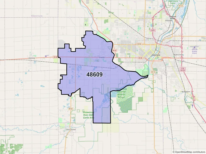 Map of ZIP Code 48609 — Saginaw, MI