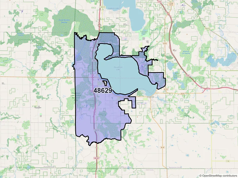 Map of ZIP Code 48629 — Houghton Lake, MI