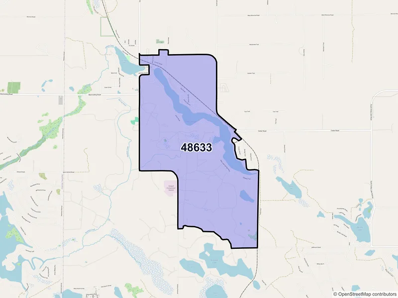 Map of Lake George, Michigan and ZIP codes