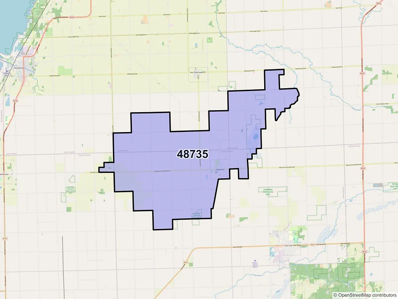 Map of ZIP Code 48735 — Gagetown, MI