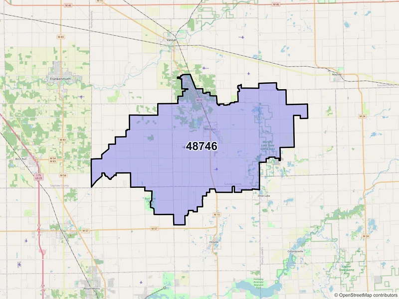 Map of ZIP Code 48746 — Millington, MI