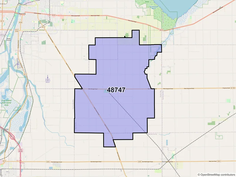 Map of ZIP Code 48747 — Munger, MI