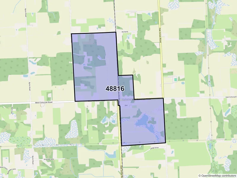 Map of Cohoctah, Michigan and ZIP codes