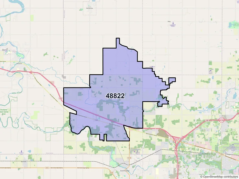 Map of ZIP Code 48822 — Eagle, MI