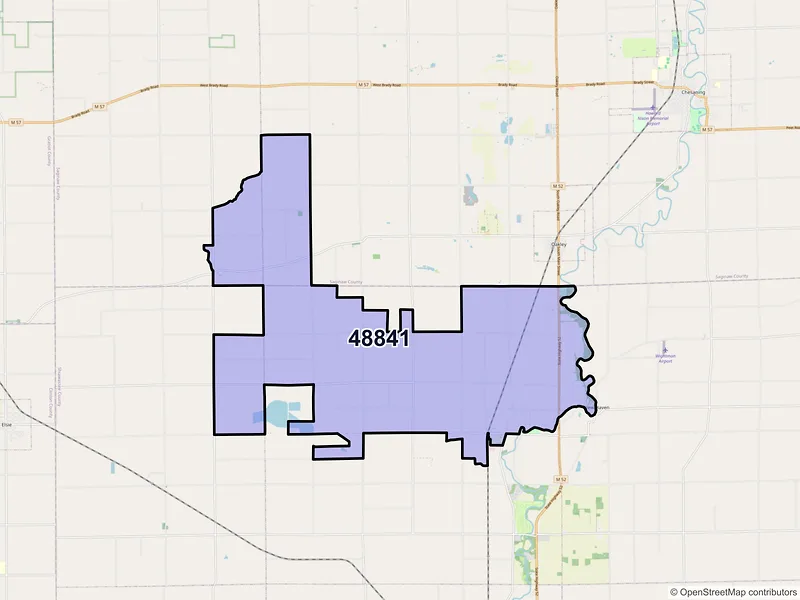 Map of ZIP Code 48841 — Henderson, MI