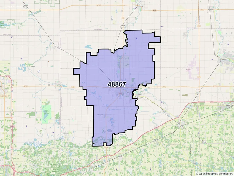 Map of ZIP Code 48867 — Owosso, MI