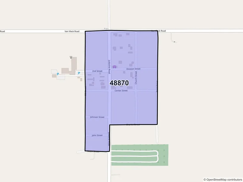 Map of Palo, Michigan and ZIP codes