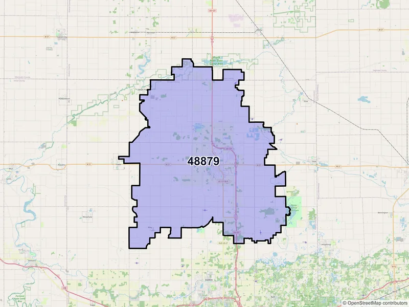 Map of ZIP Code 48879 — Saint Johns, MI