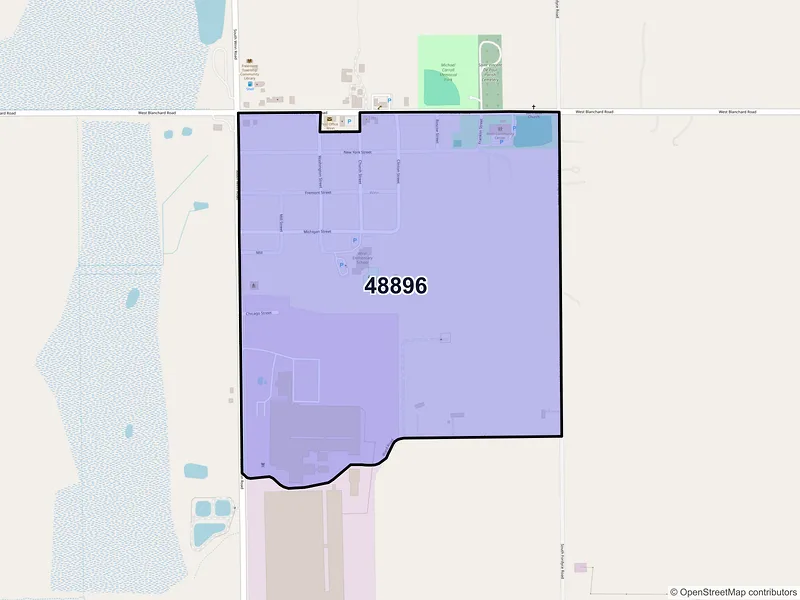 Map of Winn, Michigan and ZIP codes