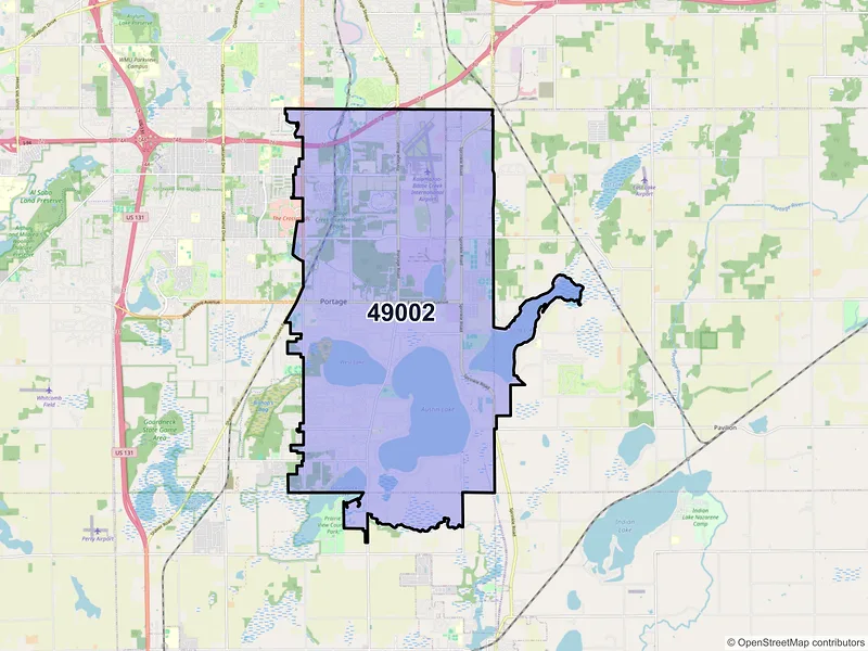 Map of ZIP Code 49002 — Portage, MI