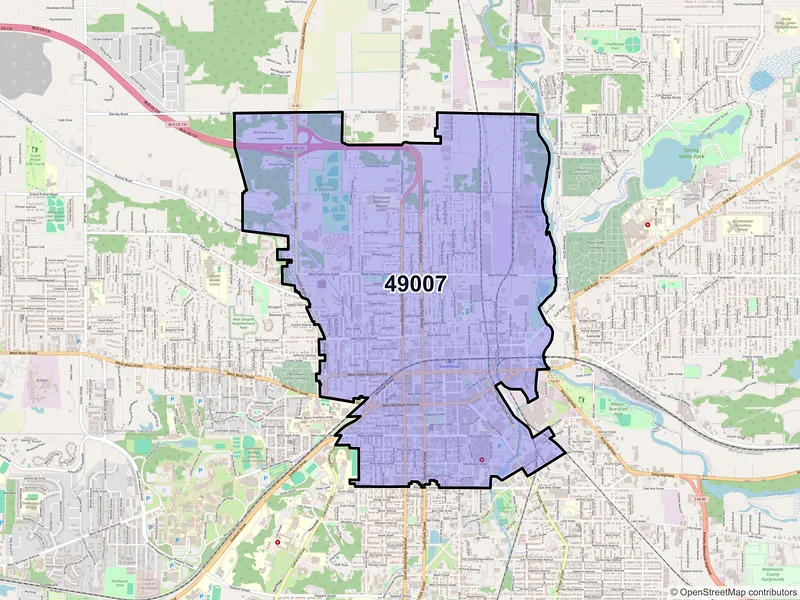 Map of ZIP Code 49007 — Kalamazoo, MI