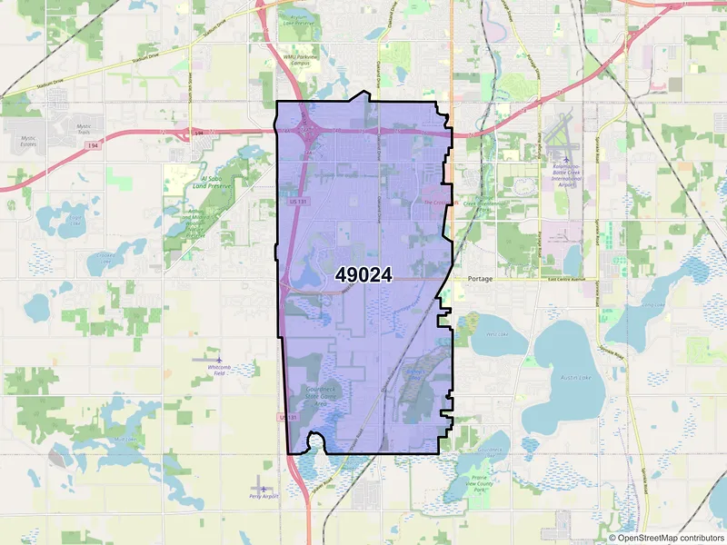 Map of ZIP Code 49024 — Portage, MI