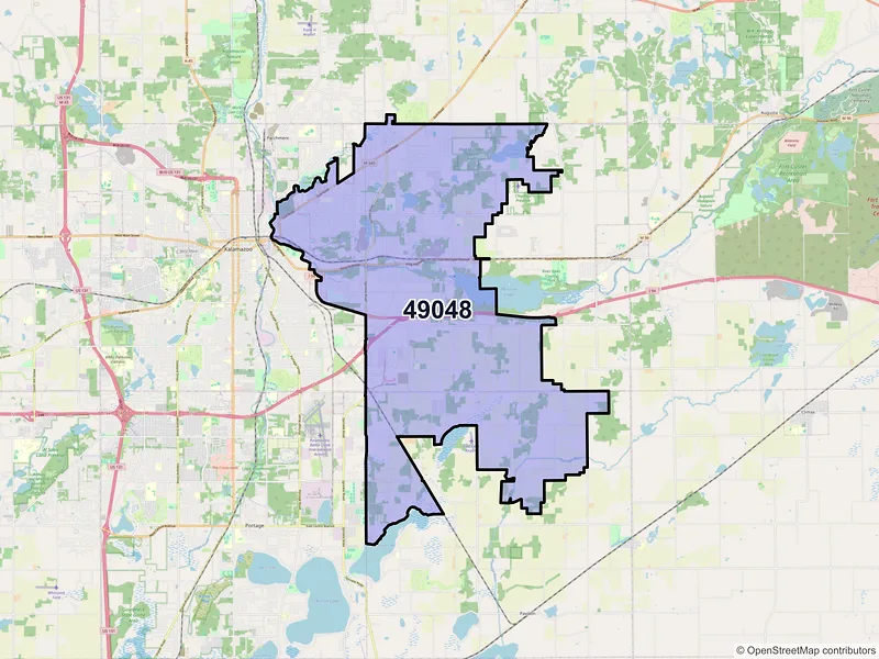 Map of ZIP Code 49048 — Kalamazoo, MI