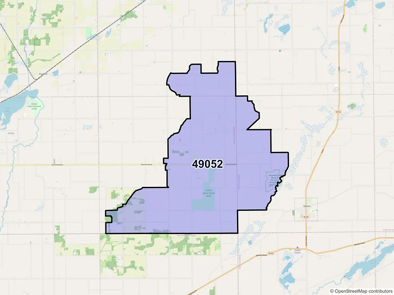Map of ZIP Code 49052 — Fulton, MI