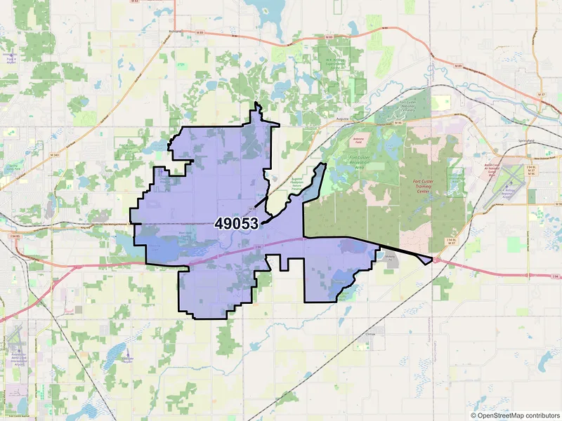 Map of ZIP Code 49053 — Galesburg, MI