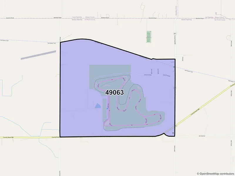Map of Lacota, Michigan and ZIP codes