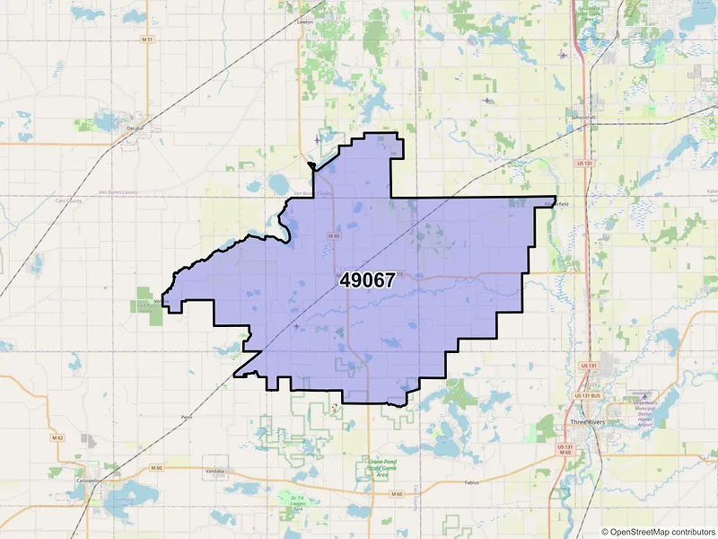 Map of ZIP Code 49067 — Marcellus, MI