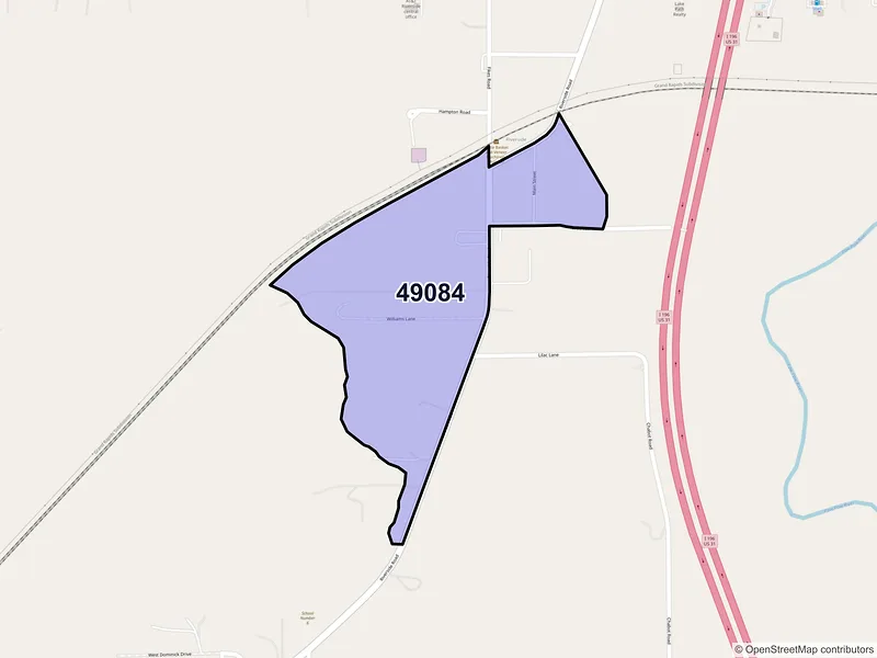 Map of Riverside, Michigan and ZIP codes