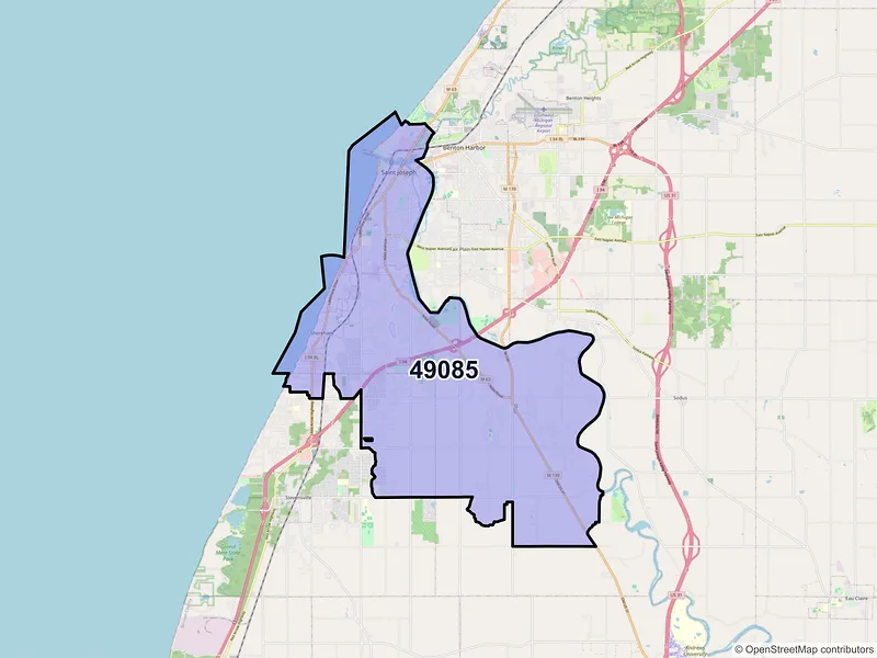 Map of ZIP Code 49085 — Saint Joseph, MI