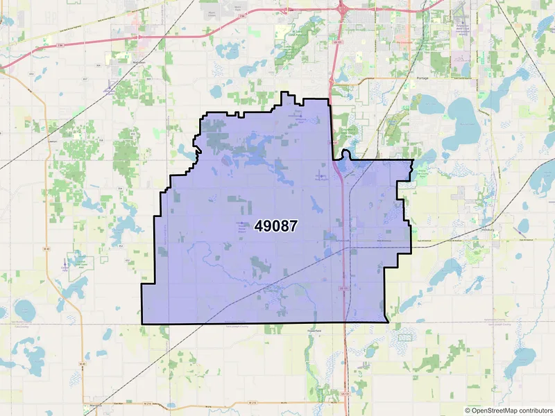 Map of ZIP Code 49087 — Schoolcraft, MI