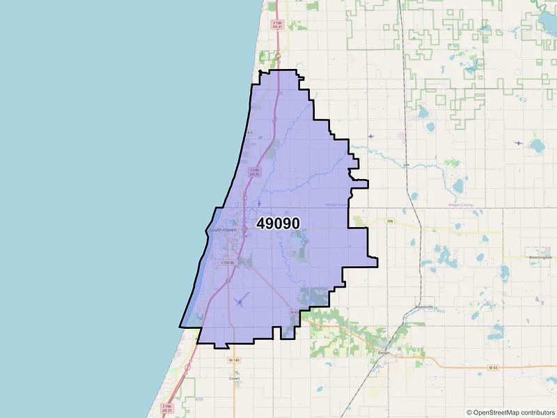 Map of ZIP Code 49090 — South Haven, MI