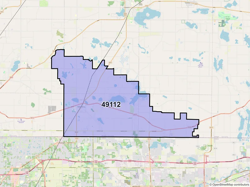 Map of ZIP Code 49112 — Edwardsburg, MI