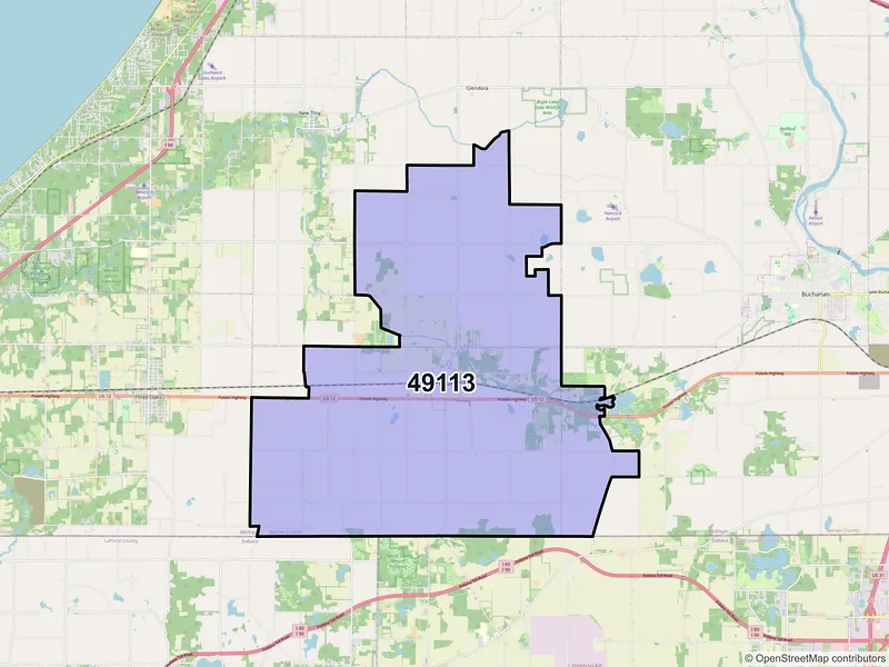 Map of ZIP Code 49113 — Galien, MI