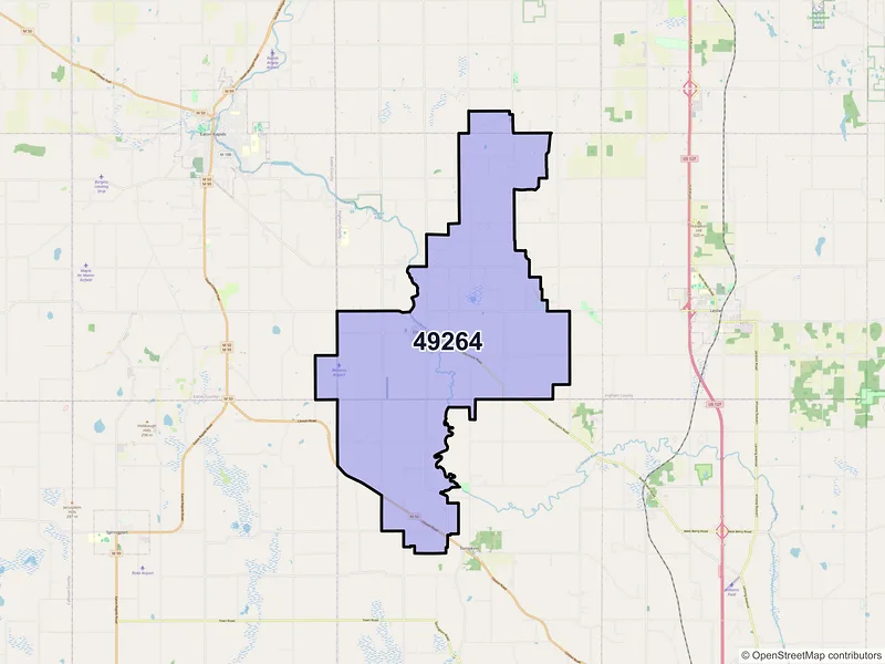 Map of ZIP Code 49264 — Onondaga, MI