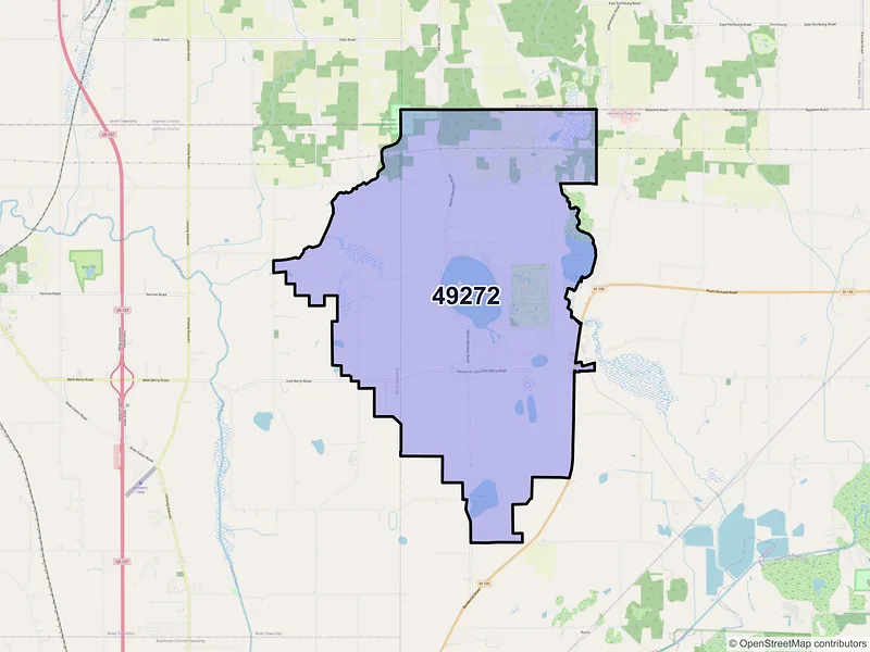 Map of Pleasant Lake, Michigan and ZIP codes
