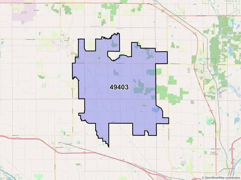 Map of ZIP Code 49403 — Conklin, MI