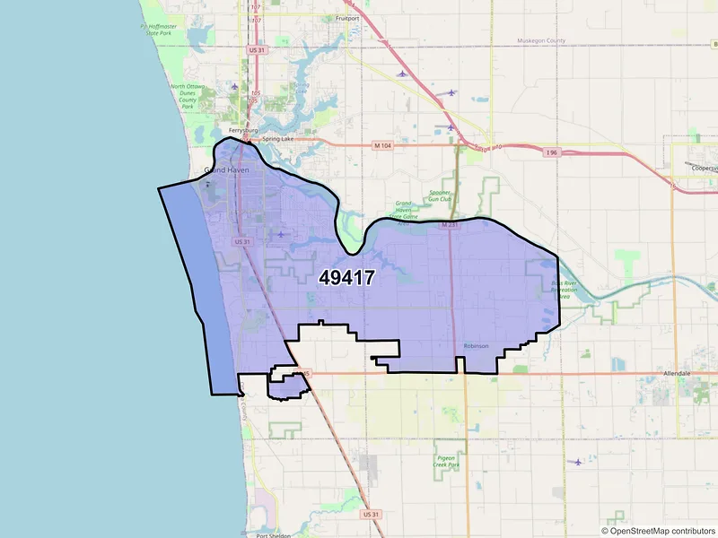 Map of ZIP Code 49417 — Grand Haven, MI