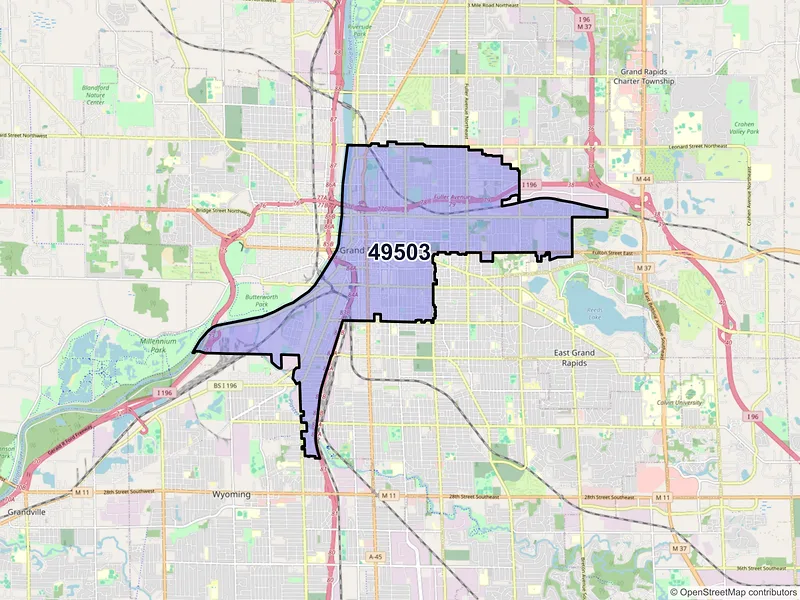 Map of ZIP Code 49503 — Grand Rapids, MI