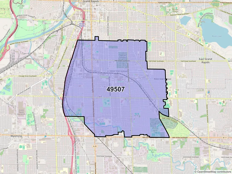 Map of ZIP Code 49507 — Grand Rapids, MI