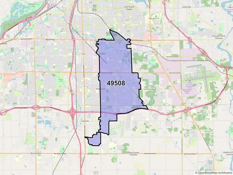 Map of ZIP Code 49508 — Grand Rapids, MI