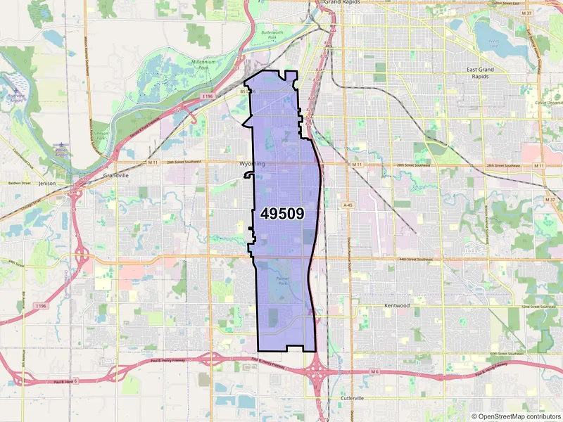 Map of ZIP Code 49509 — Wyoming, MI