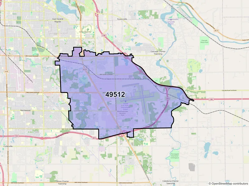 Map of ZIP Code 49512 — Grand Rapids, MI