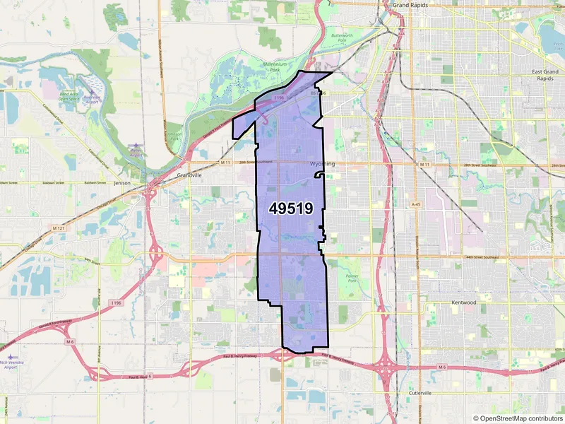Map of ZIP Code 49519 — Wyoming, MI