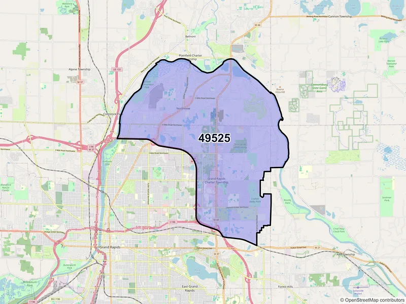 Map of ZIP Code 49525 — Grand Rapids, MI