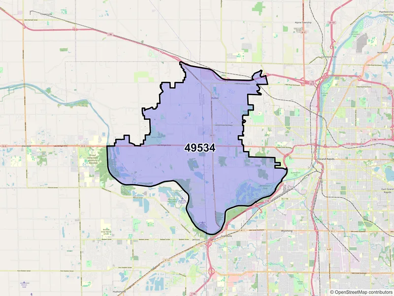 Map of ZIP Code 49534 — Grand Rapids, MI