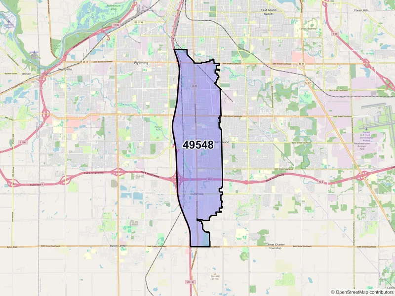 Map of ZIP Code 49548 — Grand Rapids, MI