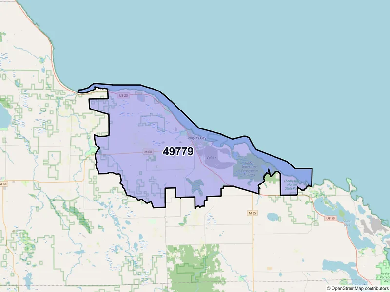 Map of ZIP Code 49779 — Rogers City, MI