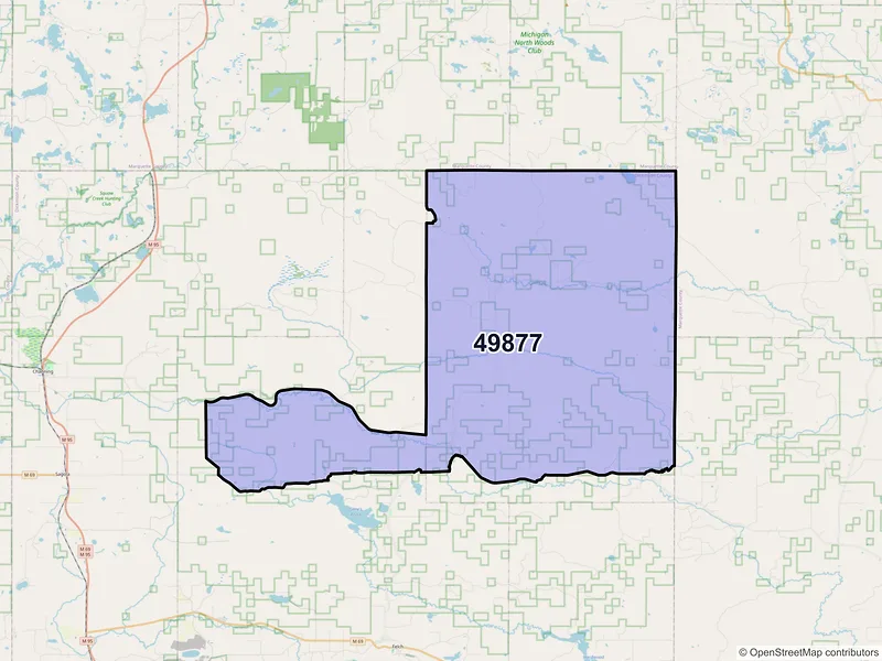 Map of Ralph, Michigan and ZIP codes