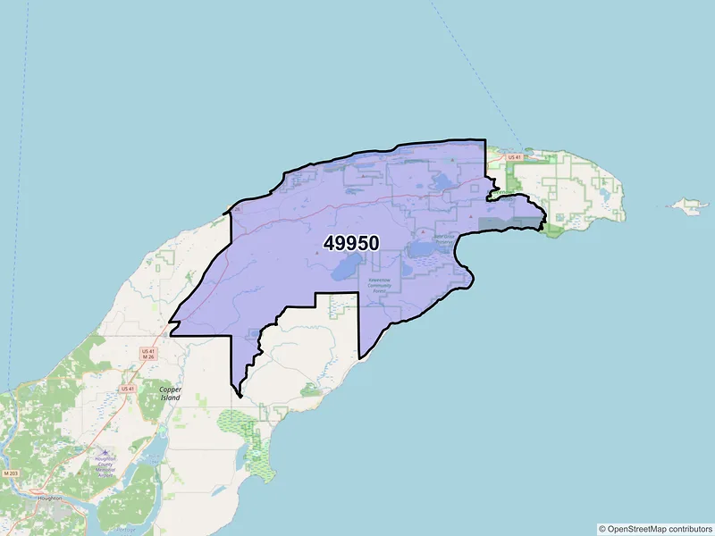 Map of ZIP Code 49950 — Mohawk, MI