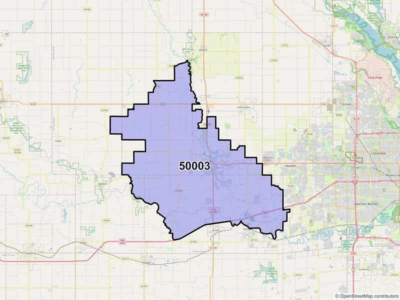 Map of ZIP Code 50003 — Adel, IA