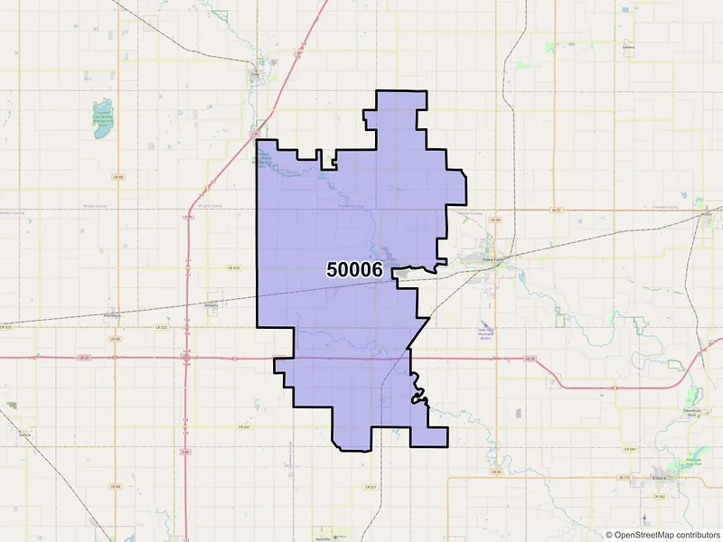 Map of ZIP Code 50006 — Alden, IA