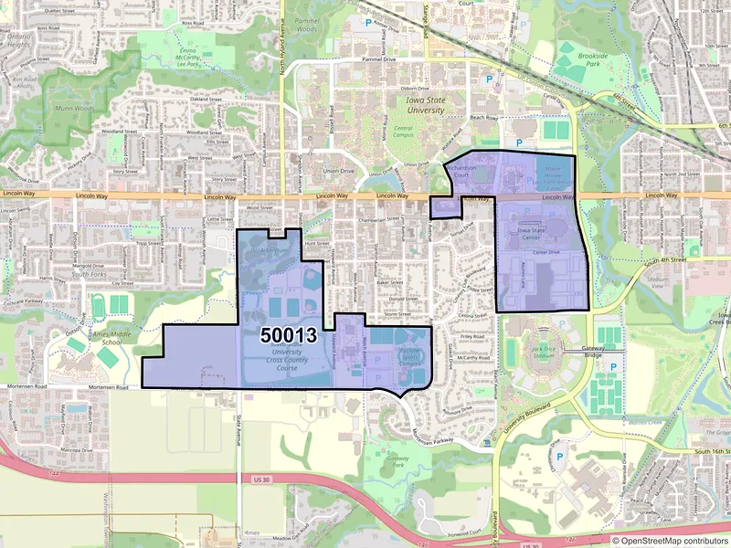 Map of ZIP Code 50013 — Ames, IA