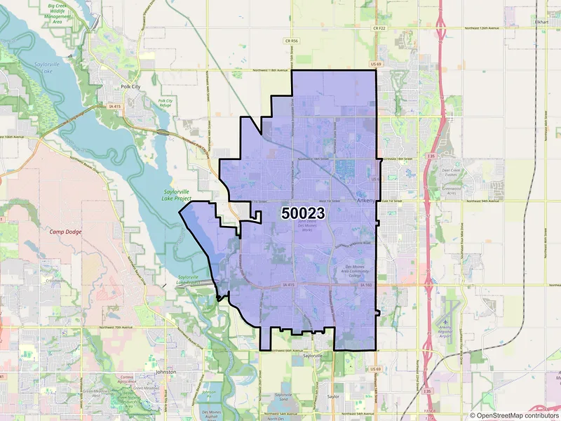 Map of ZIP Code 50023 — Ankeny, IA